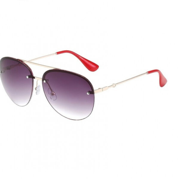 Sunglasses ~ Large Aviator Red/Glitter Rim